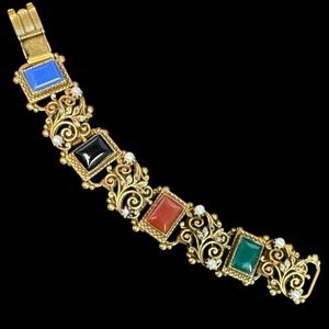 Vintage Arthur Pepper Signed Gemstone Bracelet